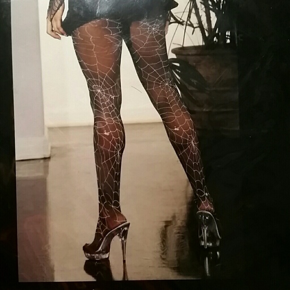Glow In The Dark Spider Pantyhose - Picture 2 of 2