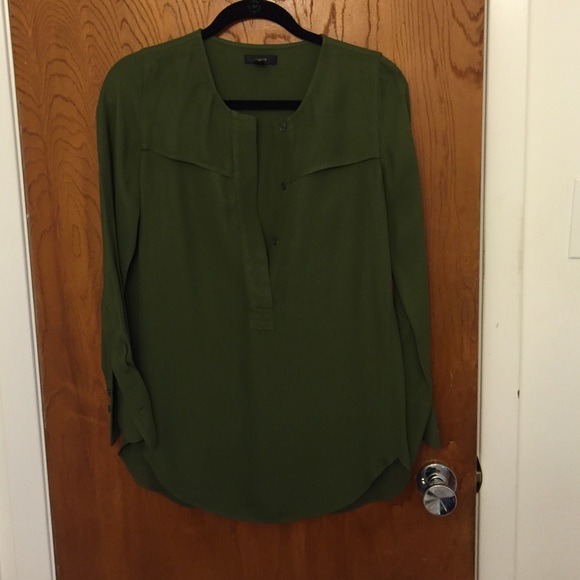 J. Crew Tops - JCrew Olive Green Blouse XS
