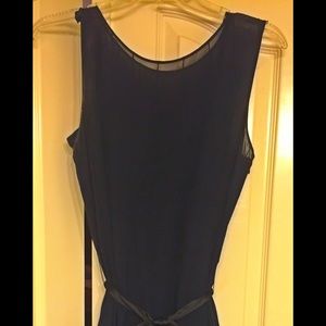 Antonio Melani Sheer Knee-Length Dress with Belt