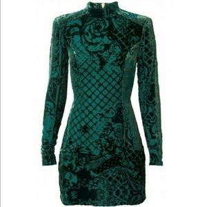 Balmain H&M Green Velvet dress