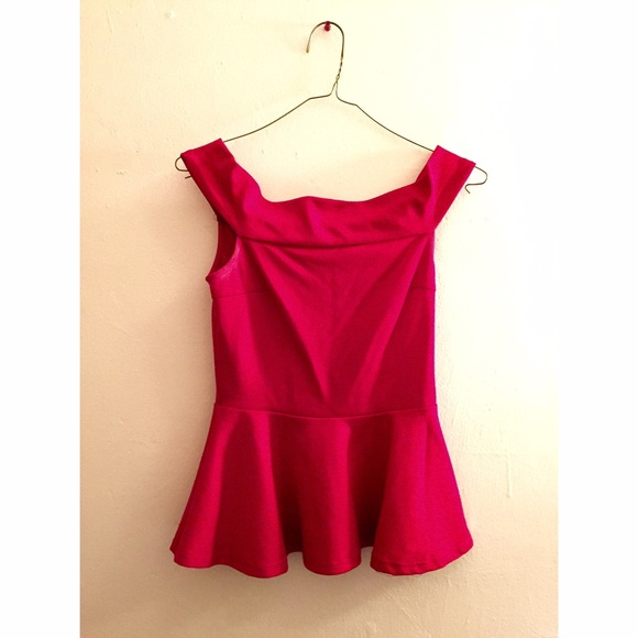 Red (off the shoulder) Peplum Top