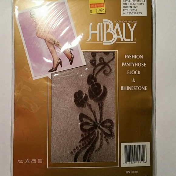 Hibaly Flock & Rhinestone Pantyhose - Picture 2 of 2