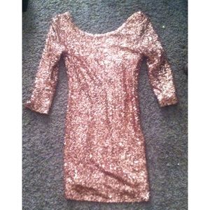 Rose Gold Sequin Party Dress