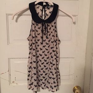 Dog pattern tank top blouse
