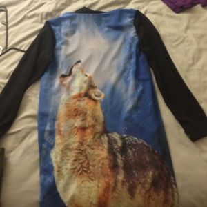 Wolf howls at the moon blouse