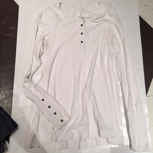 White long sleeve button Lululemon top