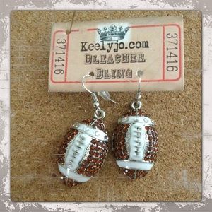 Crystal Football Earrings