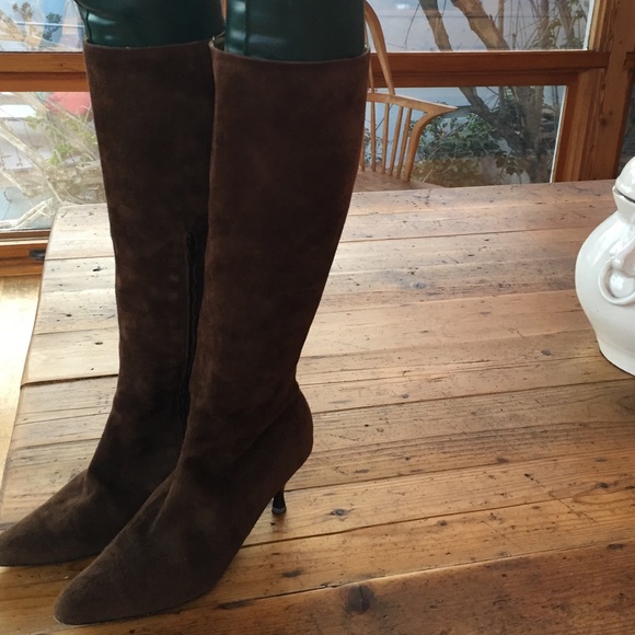 Gold leather lined  Isaac Mizrahi tall boots.