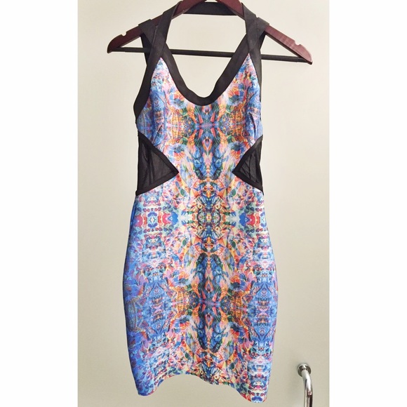 Colorful psychedelic mini dress