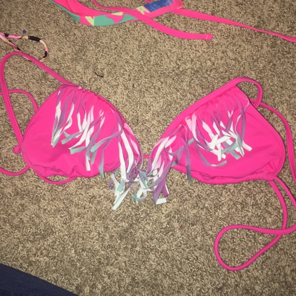 Fringe triangle bikini top. Size small.