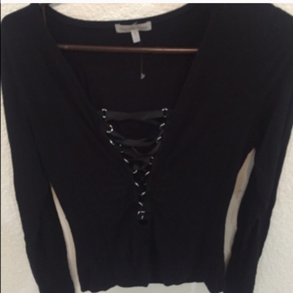 Black lace up top
