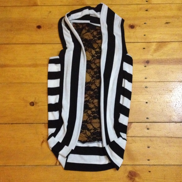 Lace back sweater vest
