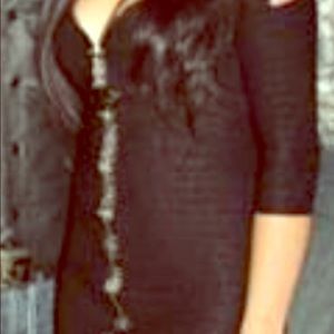 Gold zipper up maxi black Dress