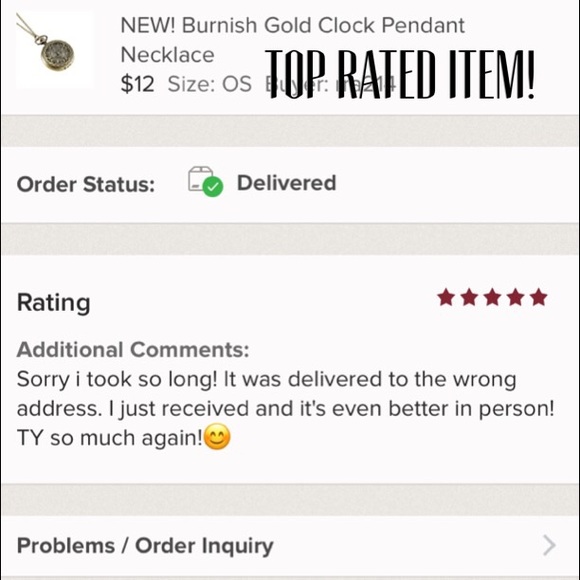 Burnish Gold Clock Pendant Necklace - Picture 5 of 5