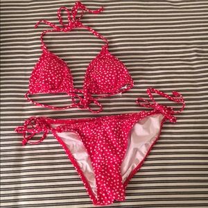 Red & White Polka Dot Carve Designs Bikini