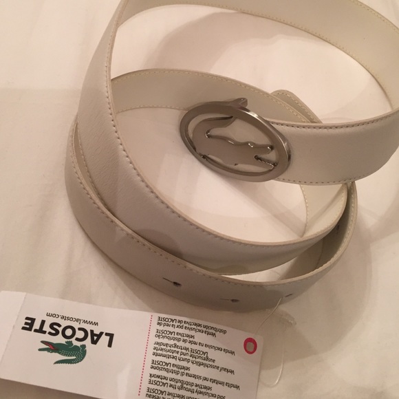 Ladies white NWT adorable leather Lacoste belt