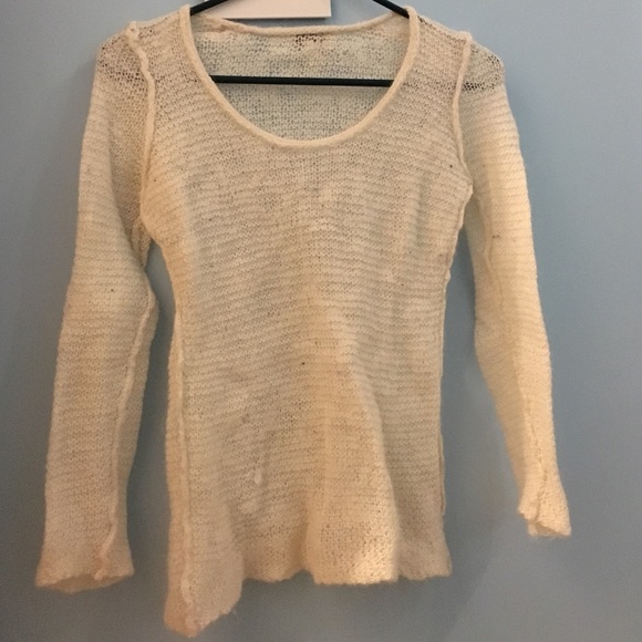 Cream open weave sweater