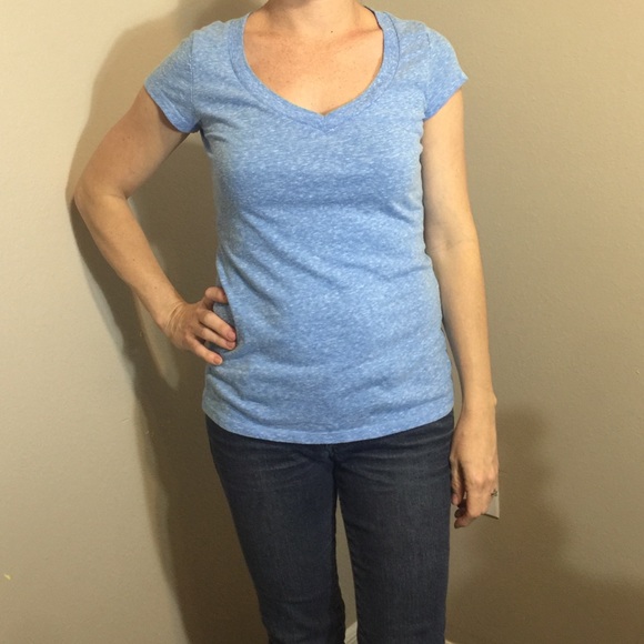 Light blue V-neck Top