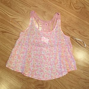 Sheer pink sunflower top
