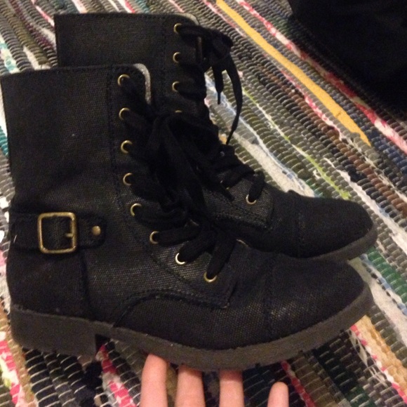 Black combat boots