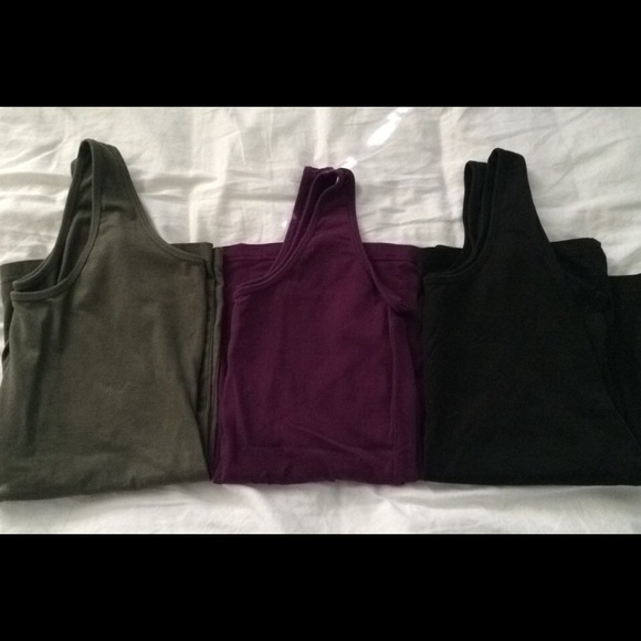 3 Maurice's tank tops - Green, purple, black