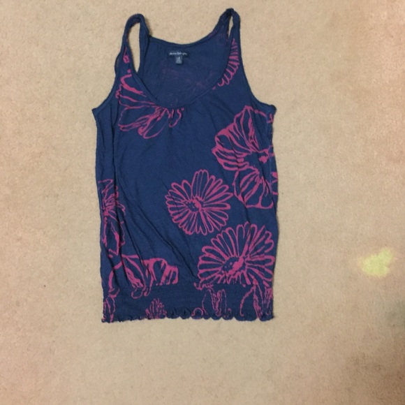 Navy AE floral tank