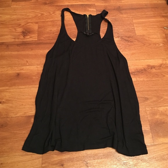 Silky Black Zipper Tank