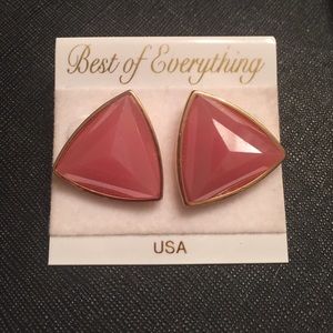 Brand new peach triangle earrings for pierced ears