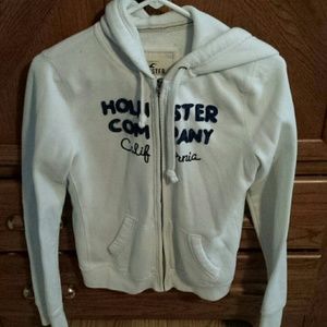 White hollister zip up