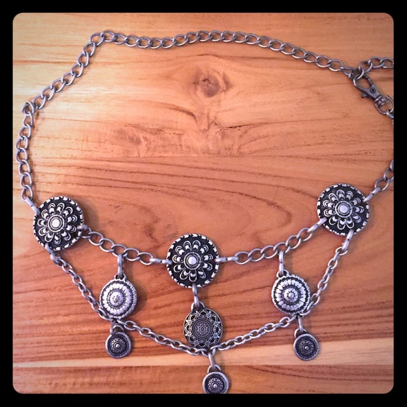 Silver medallion belt