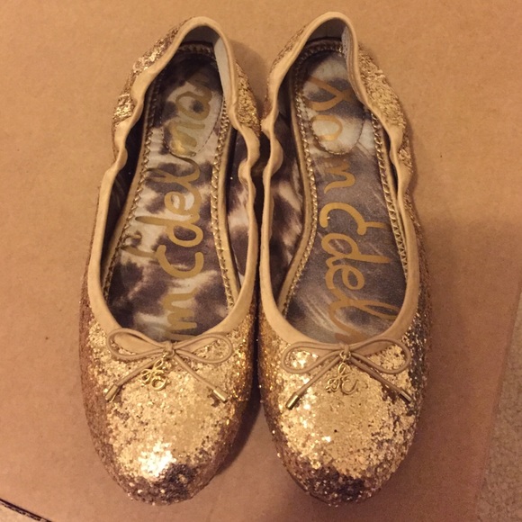 Sam Edelman gold Glitter flats! Size 6