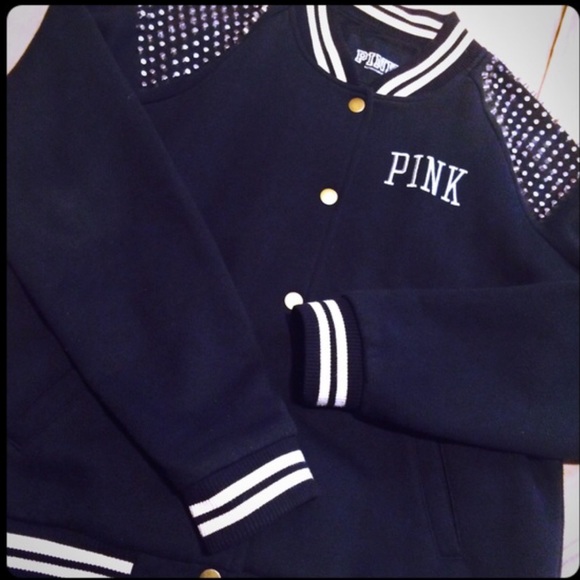 Victoria secret studded varsity jacket