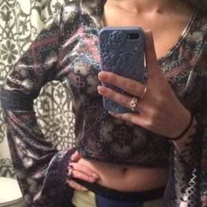 Velvet boho crop top