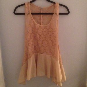 Nude lace tank