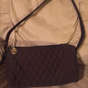 Vera Bradley nylon quilted dark brown shoulder bag