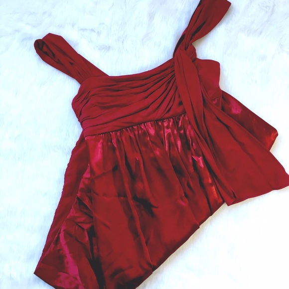 BCBGMaxAzria Dresses & Skirts - BCBGMaxAzria Red Mixed Media Mini