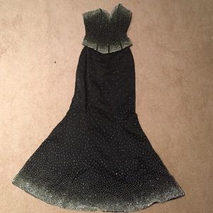 Prom! Two piece strapless gown