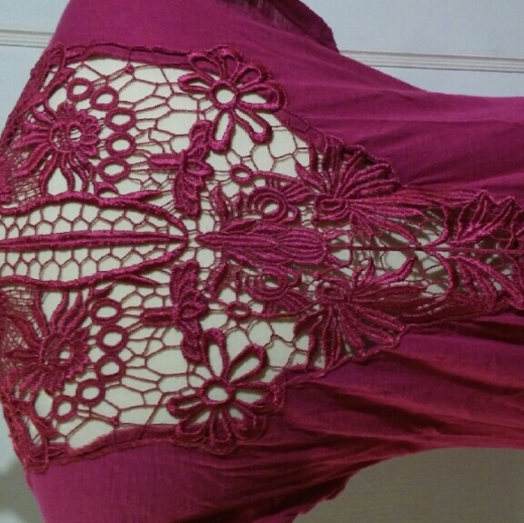 Pink Deep Pocket Lace Back Cardigan