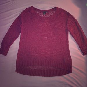 Maroon 3/4 length sleeve H&M sweater