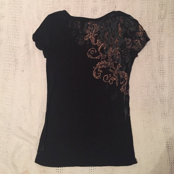 Miss Me Black Beaded Tee - Picture 3 of 3