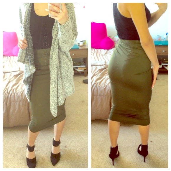 / Dresses & Skirts - olive maxi /pencil skirt