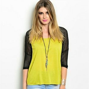 Neon Lime Mesh Back top