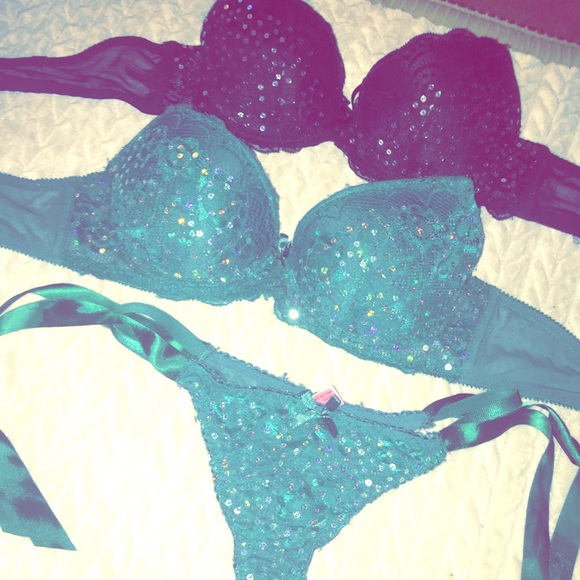sequin bras 36B&36B 2 medium panties