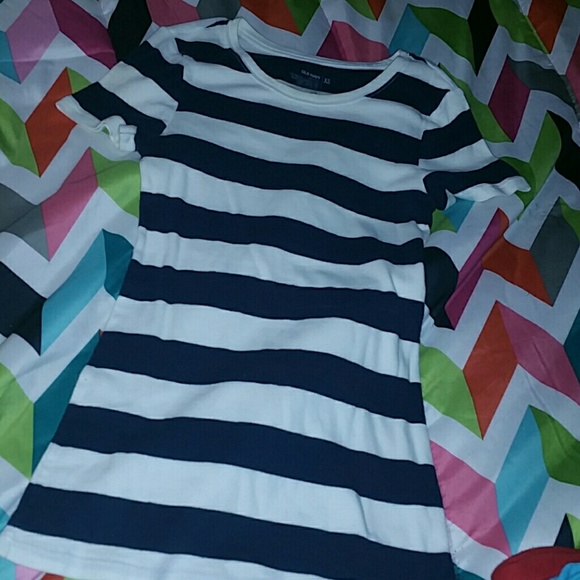 Old navy dark blue and white striped shirt