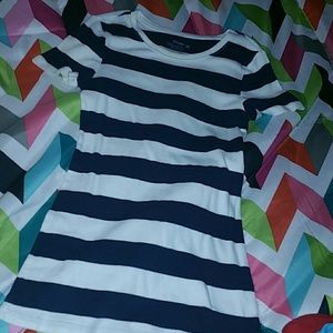 Old navy dark blue and white striped shirt