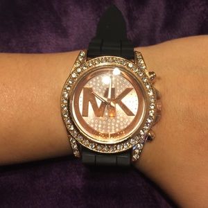 Black silicone watch