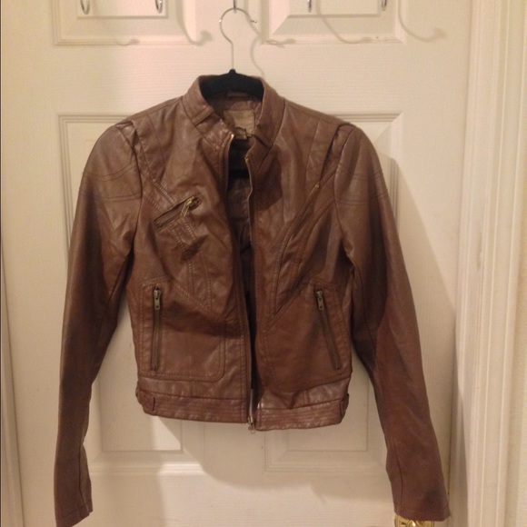 Brown Faux Leather Jacket
