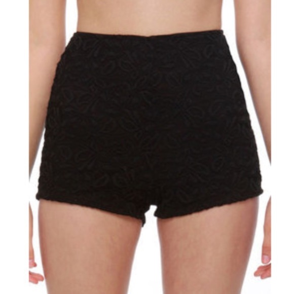 Black lace shorts