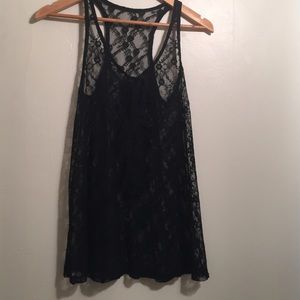 Black lace racerback sleeveless top