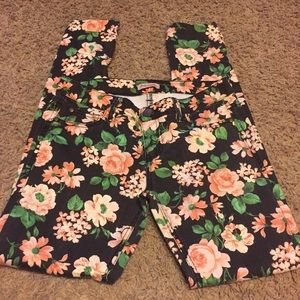 Floral printed skinny jeans